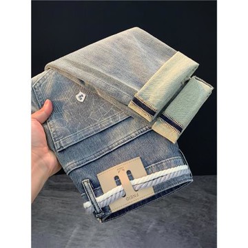 美式重磅水洗微錐牛仔褲男士秋季時尚潮流高端潮牌休閑修身小腳褲