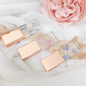 透明 花系個人化 隨身碟 USB 64GB (玫瑰金)
