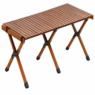 蛋捲桌 【匯昇閣】實木蛋卷桌 120*60*44cm 進口櫸木戶外桌 露營野餐戶外折疊桌（便攜收納 承重力強）