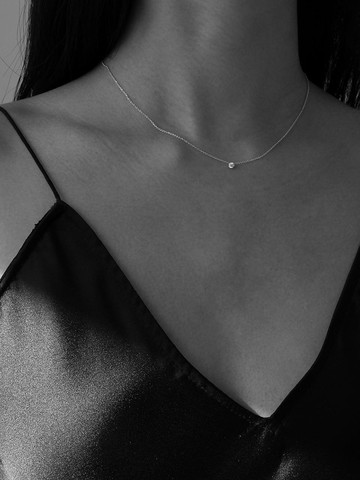 Basic Cubic Silver 925 Necklace [Beige Gold]