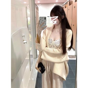 慵懶高級感長款毛衣女2025新款早秋季穿搭小個子寬松復古外套開衫