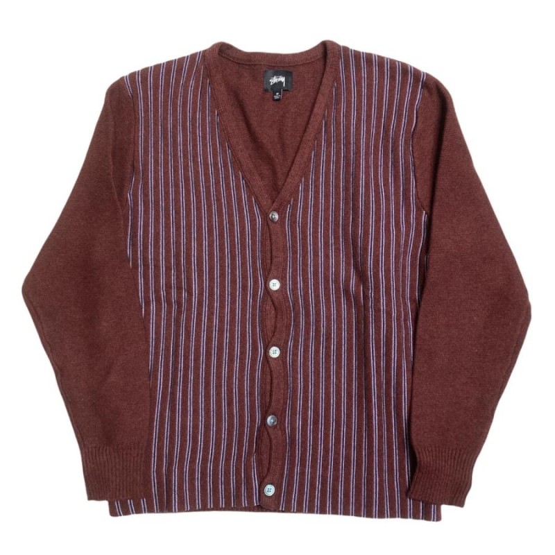 stussy cardigan ストライプ サイズM - カーディガン