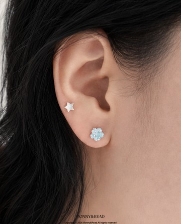 [純銀] 冰晶小花耳環 / 3色 / Ice Petals Earring