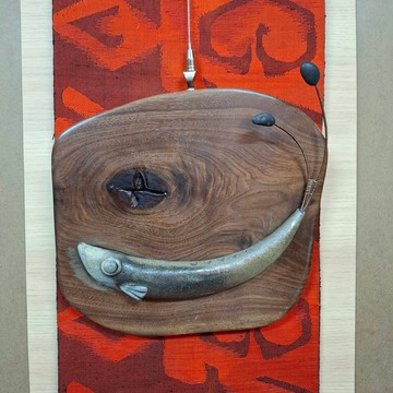 柴燒陶落灰釉系列- 03號 手作陶魚