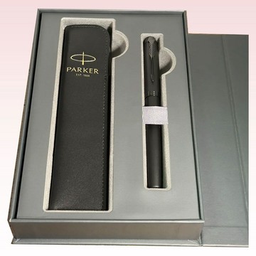 PARKER PARKER 派克 IM理性黑鋼珠筆 真皮筆套禮盒 可刻字