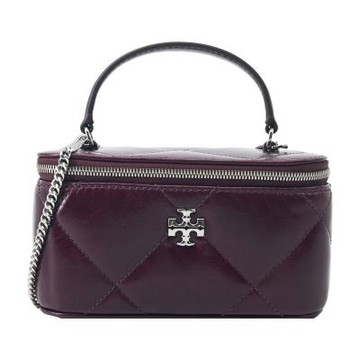 TORY BURCH Kira Diamond 大菱格鍊帶兩用化妝盒包(酒紅)