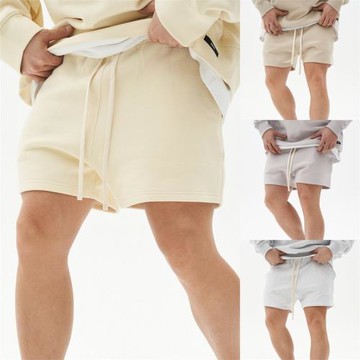 夏季潮流運動高街短褲健身肌肉韓版棉質抽繩純色沙灘休閑四分褲男