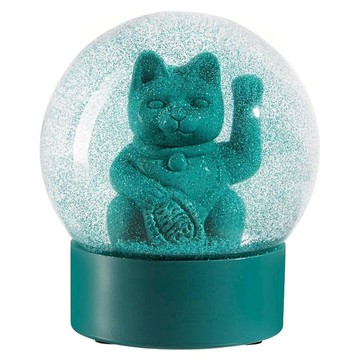 DONKEY LUCKY CAT 招財貓水晶球 - 綠色  10 x 10 x 11.3cm