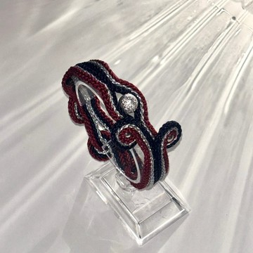 組紐藝術手環　可穿戴式藝術飾品・鈕扣式設計・使用日本傳統組紐