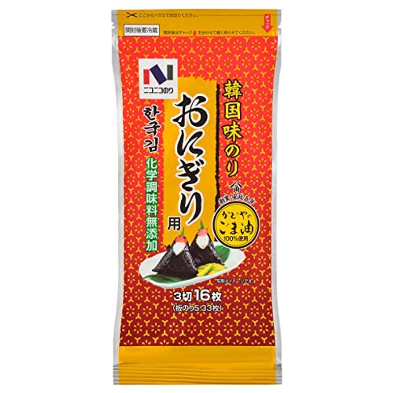 韓国味のり おにぎり用 3切16枚 10袋