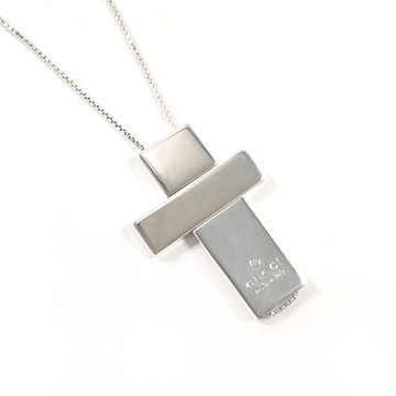 【日本直郵 99新美品】GUCCI 項鍊 分離式十字 925純銀 飾品 全新打磨