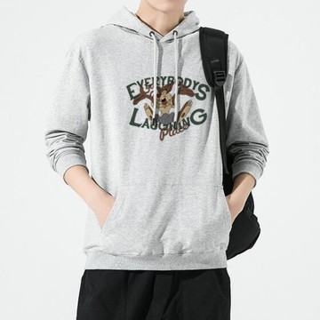 FINDSENSE X 2022 街頭時尚 男士 美式動物印花 連帽套頭長袖外套 連帽T恤 帽T