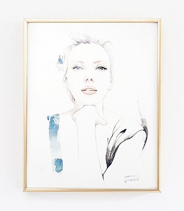 (單人)客製人像畫A4/北歐風素描水彩畫