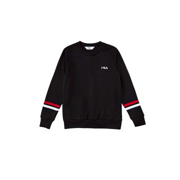 【FILA】KIDS 孩童款 長袖 運動圓領T恤-丈青 1TEX-8500-NV