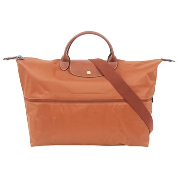 LONGCHAMP LE PLIAGE手提斜背二用旅行袋(可加大款)(白蘭地酒色) L1911 089 504
