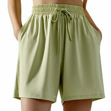 現貨+預購 高腰運動褲短褲緊身褲瑜珈褲內搭褲-綁帶涼爽冰絲寬鬆女褲子4色74ky49【獨家進口】【米蘭精品】