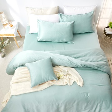 【DUYAN 竹漾】60支萊賽爾天絲雙人/雙人加大四件式鋪棉兩用被床包組 /淺茶奶綠 台灣製雙人