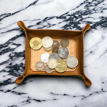 手工縫製皮革收納盤