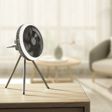 [ 樂善 ] 時尚露營風扇 灰色 便攜式充電風扇/露營風扇