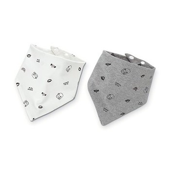 KU KU 酷咕鴨 雙面三角領巾2入-嗶嗶猴款【悅兒園婦幼生活館】