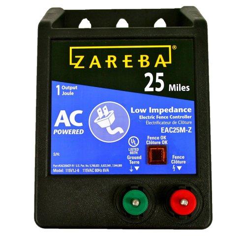 Zareba EAC M-Z AC電源式低インピーダンス電気フェンスチャージャー-25マイル,プラグイン式電気フェンスエナジャイザー,コンテイト・アニマル,キープ