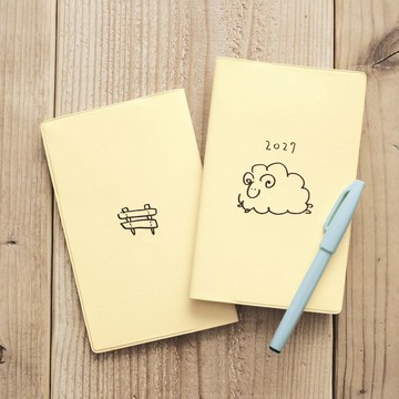 MATOKA 日誌 2027 年度 2026 年 10 月開始 簡約月曆 Doodle Sheep