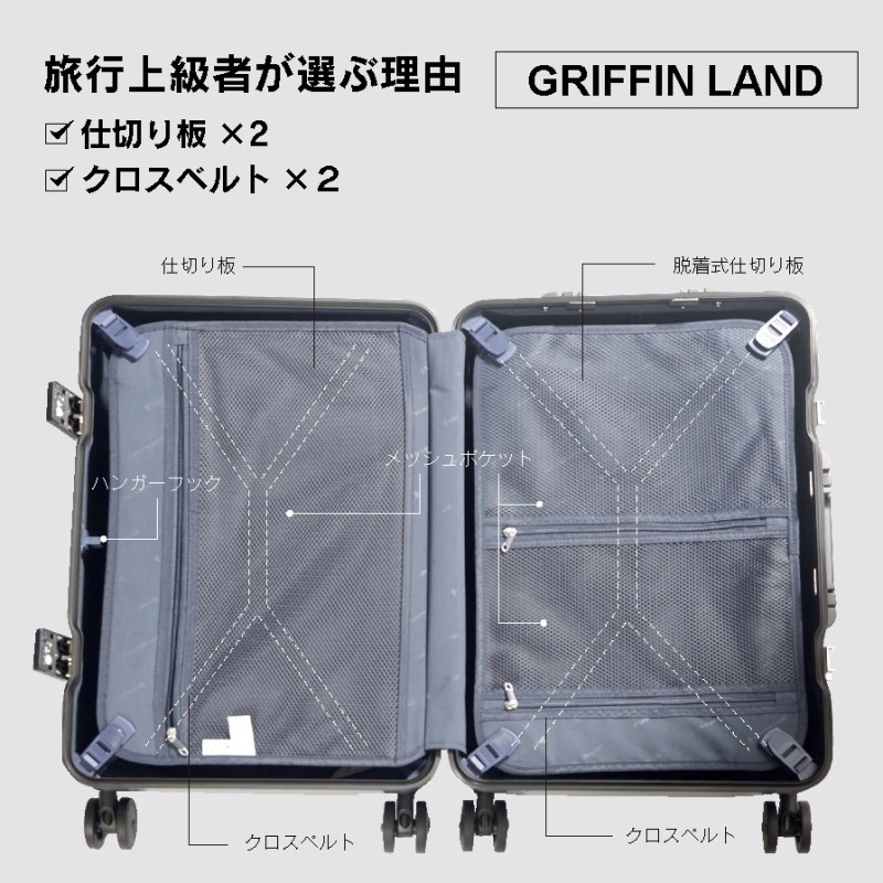 GRIFFINLAND キャリーケース スーツケース LL サイズ 特大 大型 PC7000 フレーム 人気 おしゃれ キャリーバッグ グリフィンランド  ハード | LINEブランドカタログ