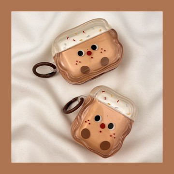 Ins趣味卡通蛋糕表情 AirPods4保護套 AirPods 3蘋果耳機殼 AirPods Pro 2代無線藍牙耳機盒