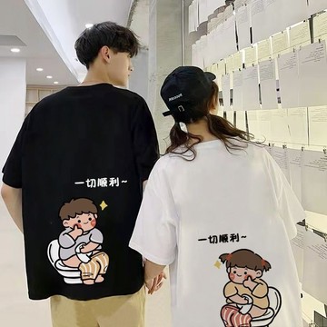 🚀隔日到貨🚀重磅短t百搭首選印花短袖大碼短袖情侶衣情侶上衣潮流日系t恤情侶上衣情侶裝情侶裝重磅短袖可愛男女寬鬆上衣團體服