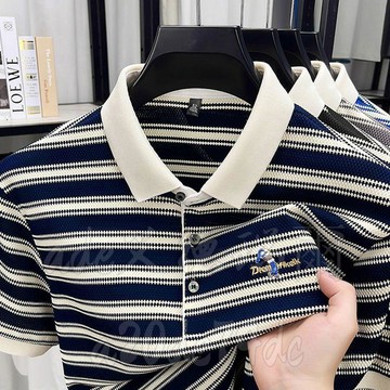 高質量休閒商務高檔男士polo衫 夏季翻領短袖t恤 爸爸polo衫男 男士polo衫 口袋polo衫 冰絲polo衫