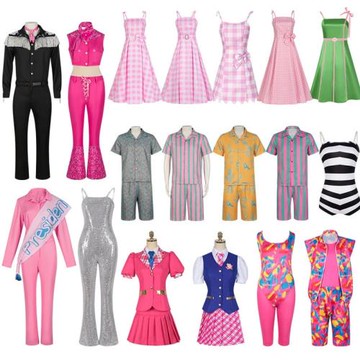 新款芭比裝扮服2023真人電影Barbie連衣裙子ken萬圣節cosplay全套