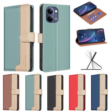 拼色皮革掀蓋套 適用 VIVO Y31 Y21 Y39 Y29s 5G Y05 Y04 手機殼 前扣磁吸 插卡翻蓋皮套