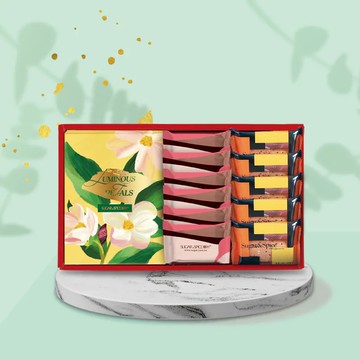 【糖村】絹絨花賞 R602(法式牛軋糖210g+牛軋餅-蔥鹽風味6入+原味薄捲餅5入)(預購10個工作天)