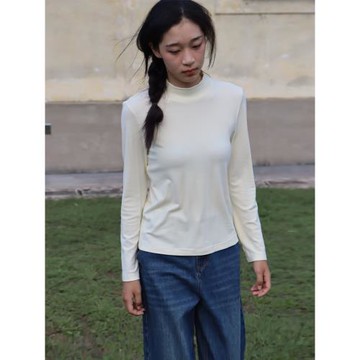 HEART ROCK 半高領針織長袖打底衫塑身顯瘦百搭長袖打底衫女內搭