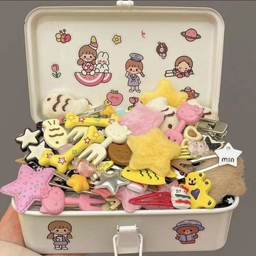 🥇隔日達出💎甜美少女星星髮夾劉海髮卡可愛小發卡Kitty側邊夾甜酷BB夾髮飾