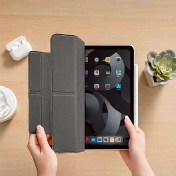 【SwitchEasy 魚骨牌】Origami Nude全方位支架透明背蓋保護套-iPad