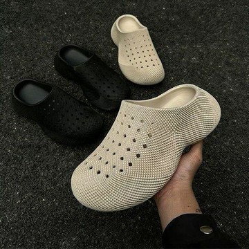✨臺灣出貨 3D踩屎感包頭拖鞋男款夏季厚底外穿沙灘洞洞鞋