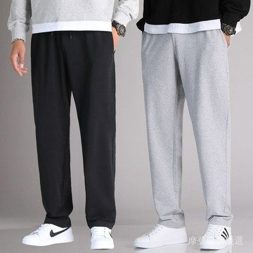 ✨新春新品✨羽毛口袋 素色 休閒褲 男 大碼 寬鬆 直筒 跑步 運動褲 百搭 男士 春秋季 國潮褲子男長褲     HX