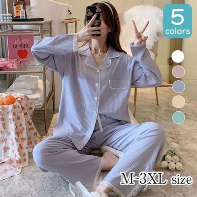 ヴィジョン ストリートウェア パジャマ レディース ルームウェア 春秋 前開き 綿 長袖 女性 ワンピースタイプ 暖かい 可愛い 寝巻き 部屋着 ピンク 通販 Lineポイント最大get Lineショッピング