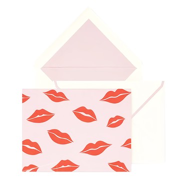 kate spade 唇唇欲動款卡片信封組，內含10組卡片套組  唇唇欲動紅印  1組