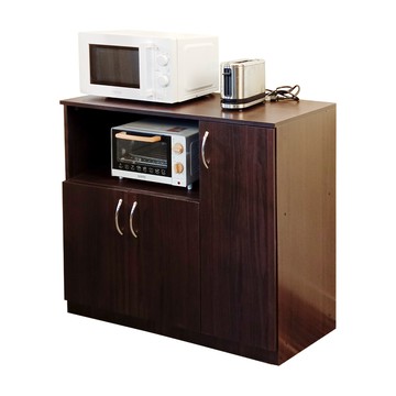 BuyJM 低甲醛防潑水三門廚房櫃/電器櫃/收納櫃胡桃色