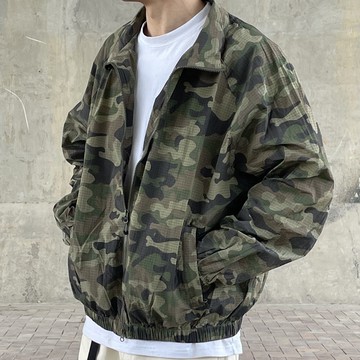 立領迷彩外套 潮流BF風 防曬服 男女寬鬆 顯瘦夾克衫 戶外釣魚防曬服薄款透氣速乾防紫外線運動騎車外套(YFY197）