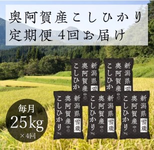  令和5年産 新潟県産 奥阿賀 こしひかり 25kg（5kg × 5袋） ファーストクラス機内食採用産地 白米 精米 送料無料 お取り寄せ お米