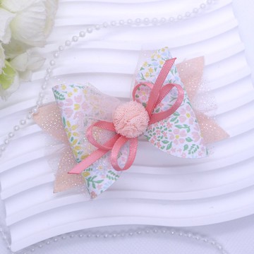 立體蝴蝶結髮夾 兒童頭飾 glitter hairbow