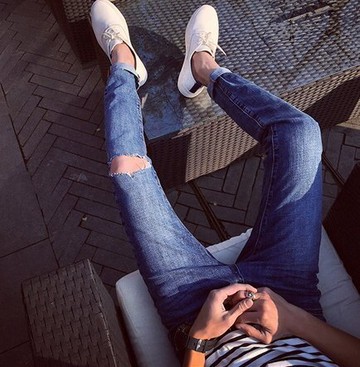 【JP.美日韓】韓國 單膝 破 圓球 破膝褲  特殊 復古 單膝 質感推薦