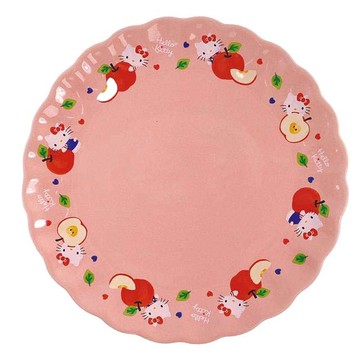 【震撼精品百貨】凱蒂貓_Hello Kitty~日本SANRIO三麗鷗 KITTY瓷圓盤 (蘋蘋安安)*87629