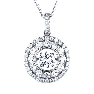 Crossfor 日本進口主鑽 Dancing Stone系列 純銀懸浮閃動項鍊  I款繆思狂想 銀色  鍊長40 + 5cm延長鍊