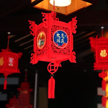 國慶中秋節日氛圍布置珠寶店櫥窗KTV酒店裝飾布置手提燈籠掛飾