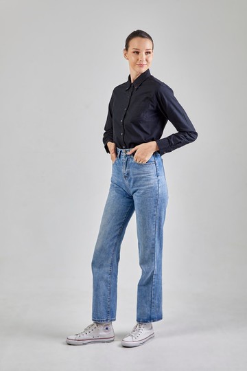 Oxford shirt : Long Sleeve (Black , 黑色) 長袖襯衫