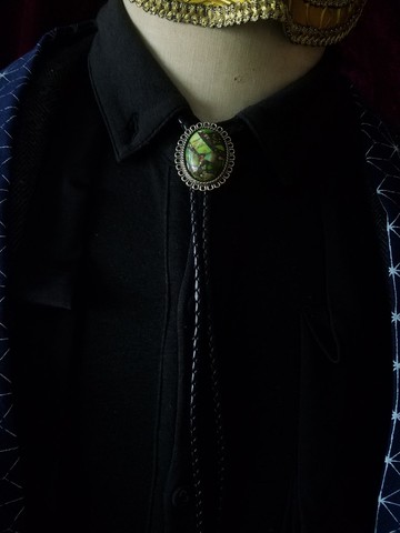 綠色帝王石保羅領帶領結天然寶石bolo tie領帶